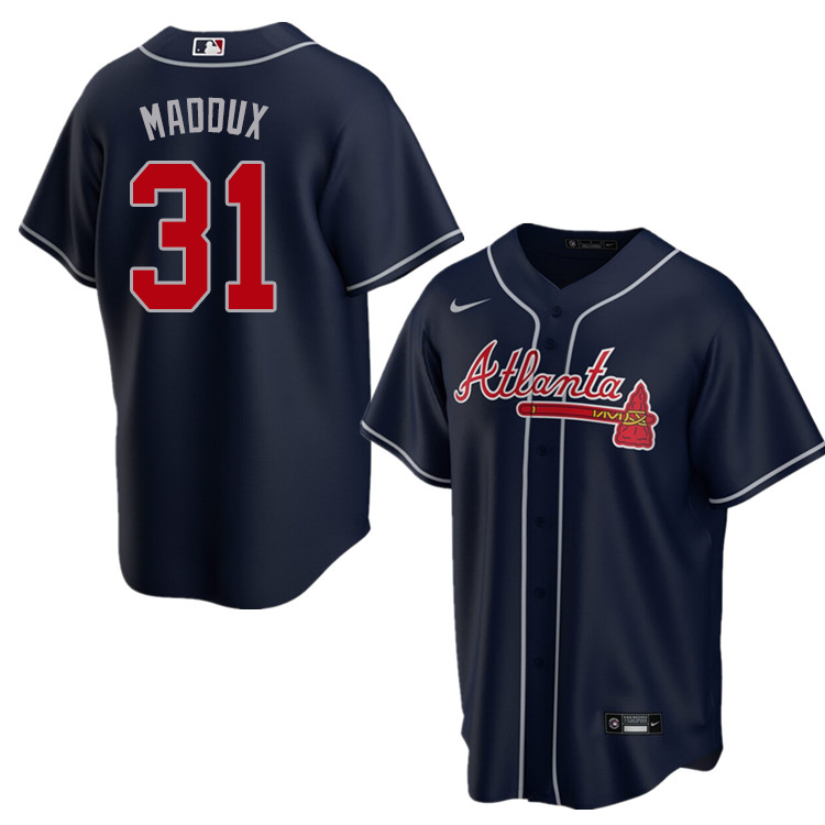 Nike Men #31 Greg Maddux Atlanta Braves Baseball Jerseys Sale-Navy